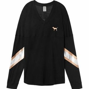 VS PINK bling varsity tee (NWT) S